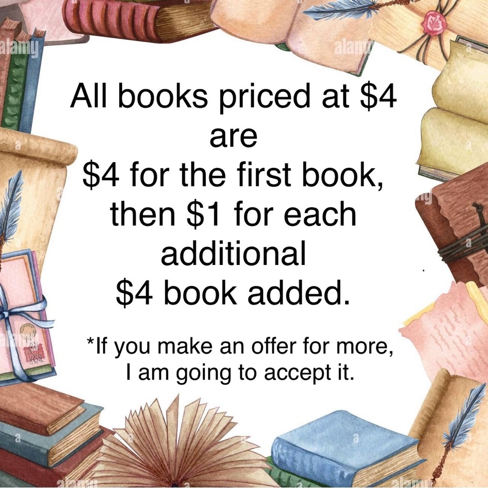 Children’s Books priced $4 are $4 for the first book then $1 each to add on